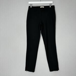 Ba&Sh Womens Pants 6 Black Ponte Knit Trouser Zip Ankle Career Commute Old Money